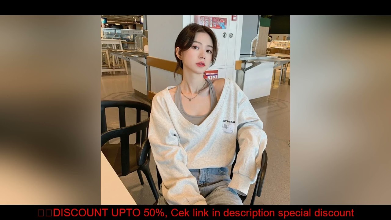 Women's Fake Two-Piece Sweatshirt Short Style Korean Chic Design Spring Autumn Trendy Top Ins Early