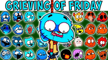 ALL GUMBALL | The Grieving Of Friday | FNF Character Test | Gameplay VS Playground