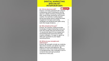 Digital Marketing Specialist Interview Questions and Answers