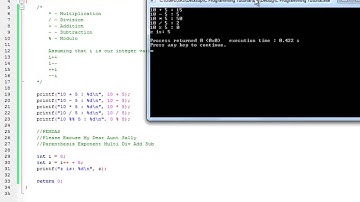 C Tutorials - #9 - Arithmetic Operators  & Precedence (Part 2 of 2)
