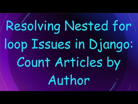 Resolving Nested for