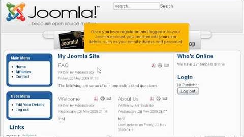 How to edit your account details in Joomla - Joomla Tutorials