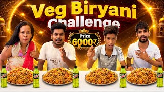 Eat 1kg Veg Biryani in 60 Seconds, Take Home ₹6000 Cash 🎁 🤬 | Biryani Eating Challenge 🥵 | ASMR M...