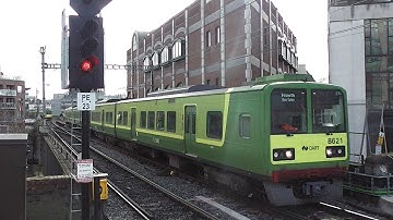 2 x Irish Rail 8520 Class Dart Trains - Tara Street Station, Dublin