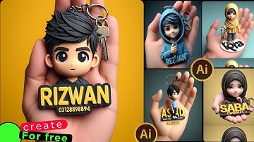 How to create 3D AI Key chain boy+girl Images | Bing app | #bingai #rizwaninfo
