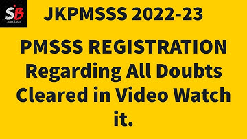 PMSSS REGISTRATION ALL DOUBTS CLEARED/NEET,CUET,JEE Registration Regarding/Prefix Code ETC Discussed