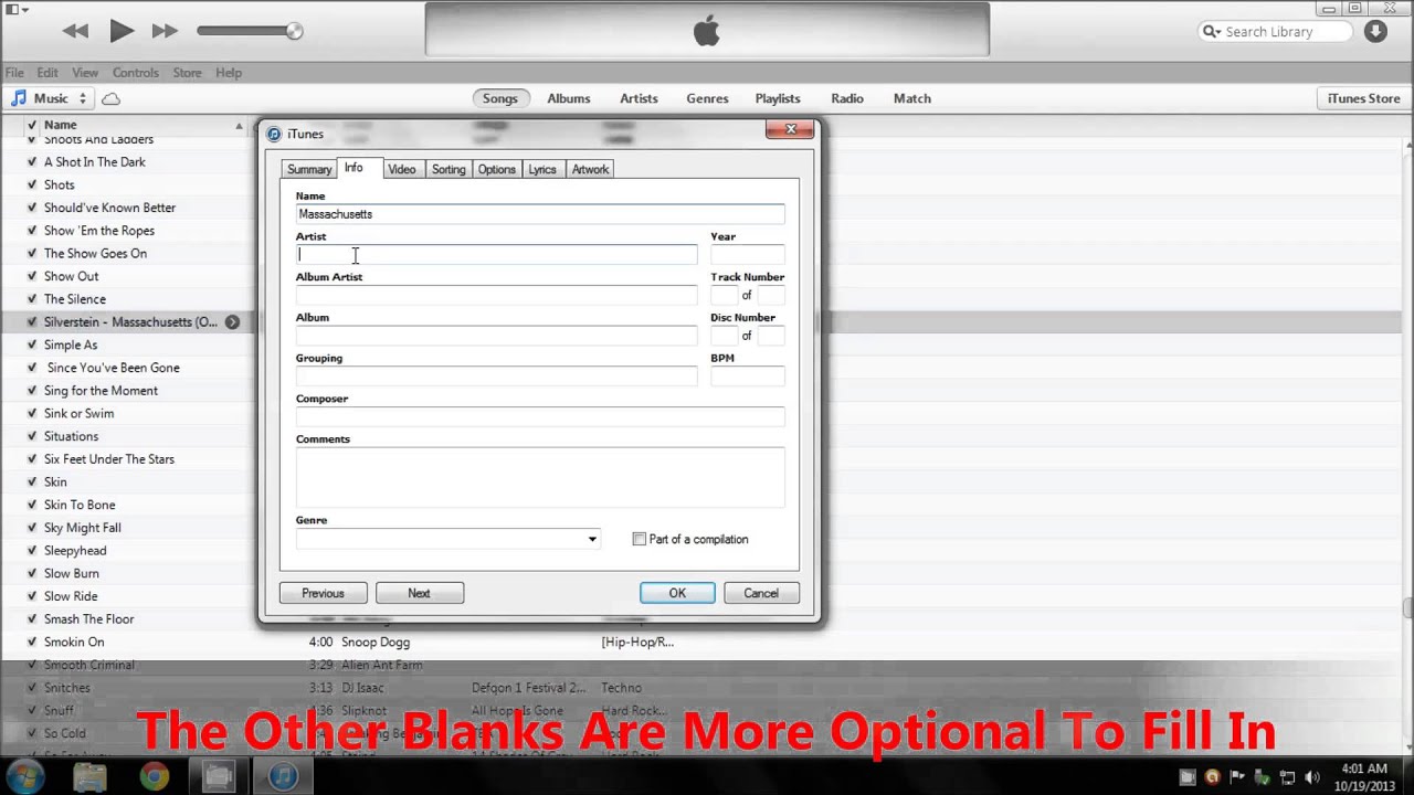 HowTo Rename A Music File on iTunes To Look Normal YouTube