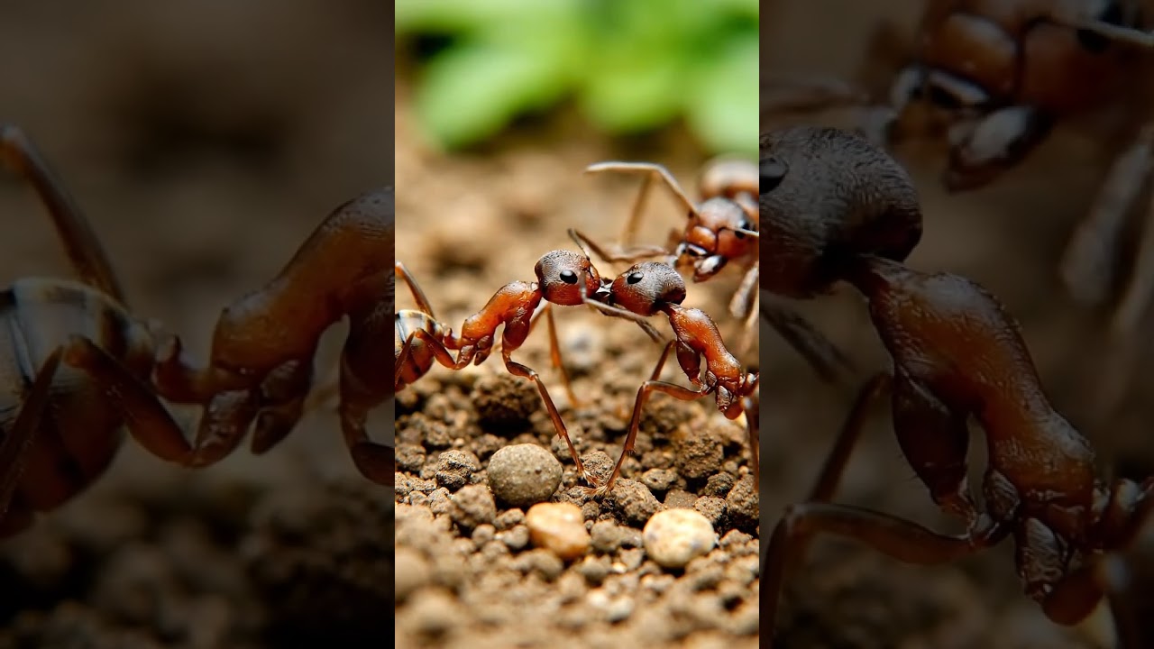 ants locked in chaotic battle