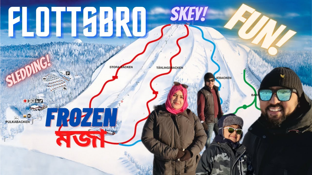 FLOTTSBRO | 4k HD Video | Sledding|Skiing |Swedish Bangladeshi Vlogger| Travel Stockholm|Travel Vlog