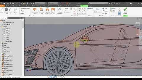 |Tutorial|3D Sketch and Surface|Audi R8|Inventor Studio|Part 6|