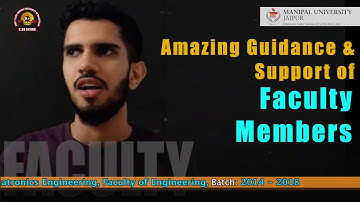 Watch the video of Hanoz Patel, BTech Mechatronics Engineering, sharing his experience at MUJ