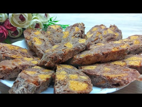 Шоколадная колбаса из печенья со сгущенкой и какао.. ЛЕГКО ГОТОВИТЬ