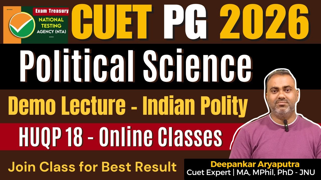 CUET PG 2026 | MA Political Science (HUQP 18) | Online Class | Demo ...