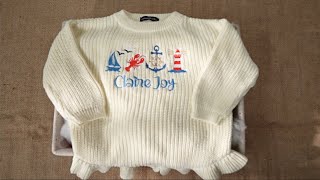 SwaddleAn Nautical Embroidered Baby Romper – Personalized Newborn Knit Sweater with Custom Name
