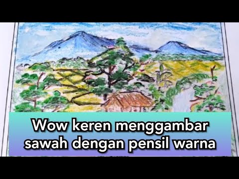  melukis  pemandangan  sawah dengan  pensil  warna YouTube