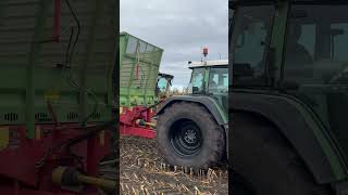 Fendt 714 Mit Hawe Häckselwagen Im Einsatz In Der Maisernte