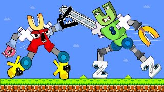 Mario vs the BIGGEST GIANT ROBOT Alphabet Lore | STRONGEST ROBOT Transformed | GM Animation