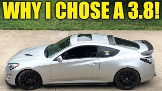 Genesis Coupe 3.8 vs 2.0t!