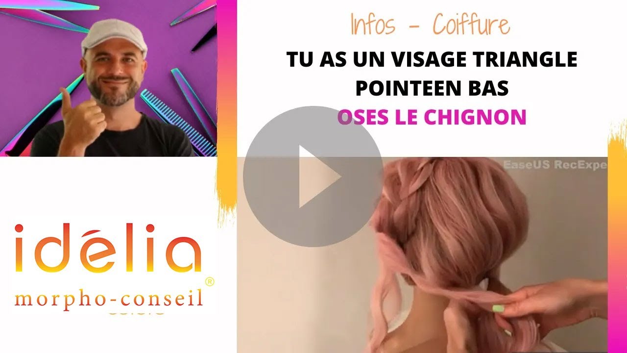 Tuto coiffure simple et rapide pour un visage triangle pointe en bas !