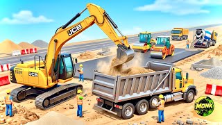 🚧 ROAD CONSTRUCTION GAME | JCB, EXCAVATOR, DUMP TRUCK & ROAD ROLLER 🚜 screenshot 5