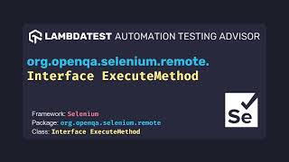 org openqa selenium remote package Interface ExecuteMethod with examples