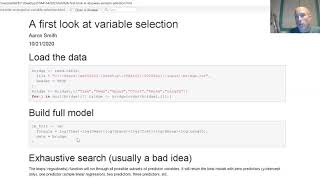 A first look at stepwise variable selection