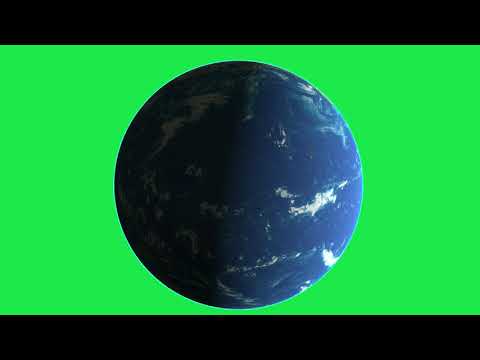 Planet Earth Green Screen Rotating Day Night Animation 3D HD 