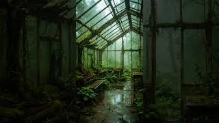 Safe inside an abandoned greenhouse 🌧️🌿 Rain Sounds for Anxiety Relief #shorts
