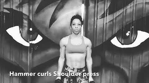 Getfit2Stayfit Bicep hammer curls with shoulder press