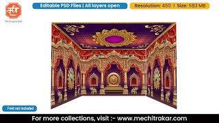 Pandal Decoration PSD Templates 4 Side Stage Backdrop | Editable PSD Template by Mechitrakar