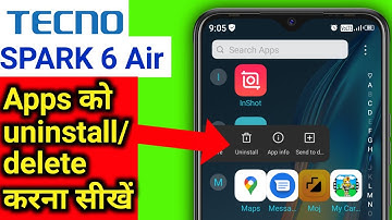 How to uninstall/delete apps in tecno spark 6 air | app ko uninstall kaise kare | delete apps
