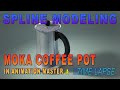 Spline modeling an Italian Coffee Pot (Moka Pot) in Animation:Master (timelapse)