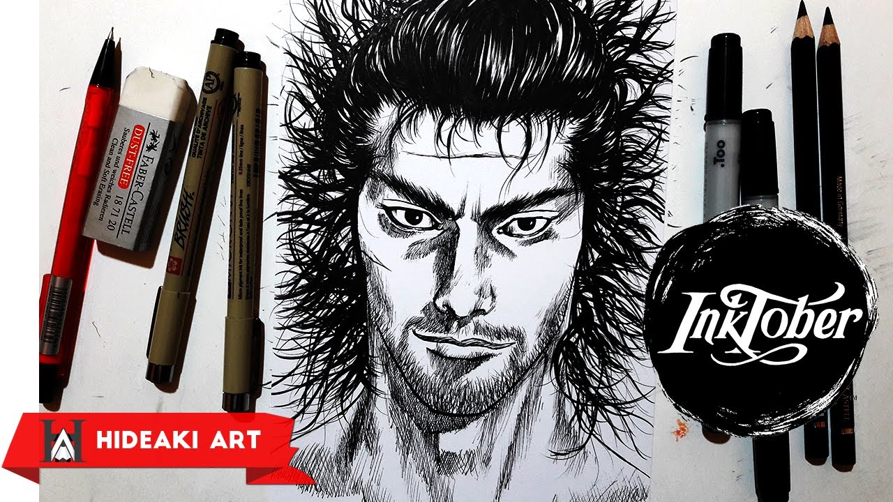 Speed Drawing Miyamoto Musashi || Vagabond || INKTOBER Day 31 - YouTube