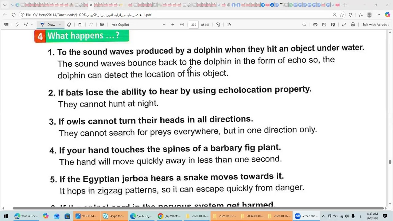 final revision - term 1 - science grade4 - all give reason and what happens unit 1