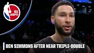 Ben Simmons reacts to NEAR TRIPLE-DOUBLE in Nets return 🗣️ 'I'M BACK WITH MY GUYS!' | NBA on ESPN