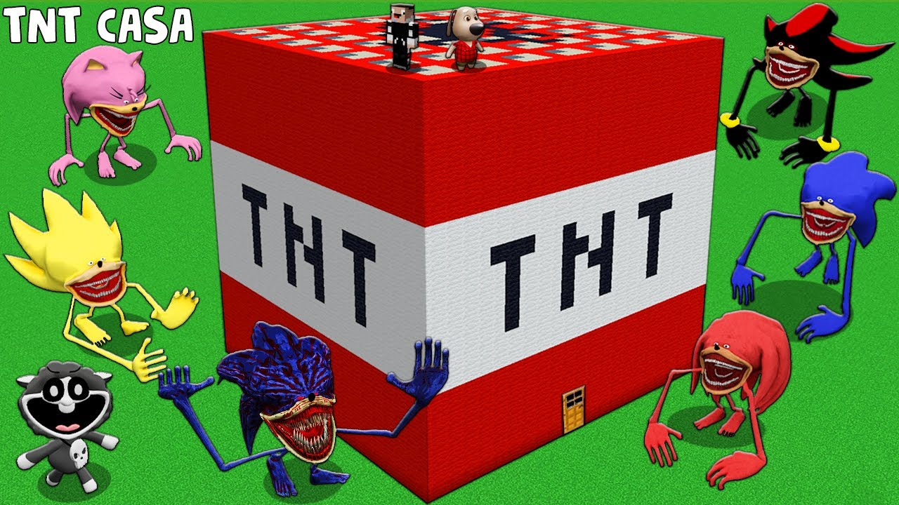 SUPERVIVENCIA EN LA CASA TNT CON SHIN SONIC TAPES BABA CHOPS en Minecraft Poppy Playtime 4 Animación