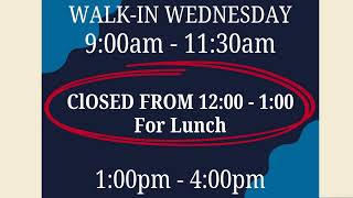 Walk-In Wednesdays