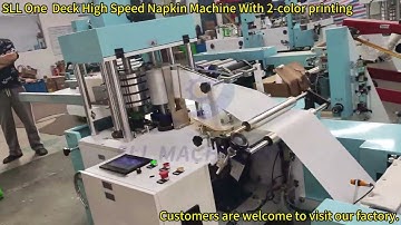 High Speed Automatic Napkin Making Machine With Color Printing Table Tissue Paper Folding Machine