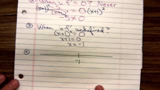 Math 1325 First Derivative Test on Rational Function