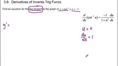Calculus - 3.8 Notes Example : Derivatives of Inverse Trig Functions: Arcsec