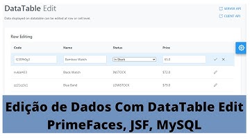 Java Web #29 - DataTable Edit  do primeFaces (Editando a linha da tabela) com MySQL