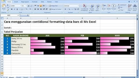 Excel 2007 tutorial | Cara membuat Conditional Formatting-data bars