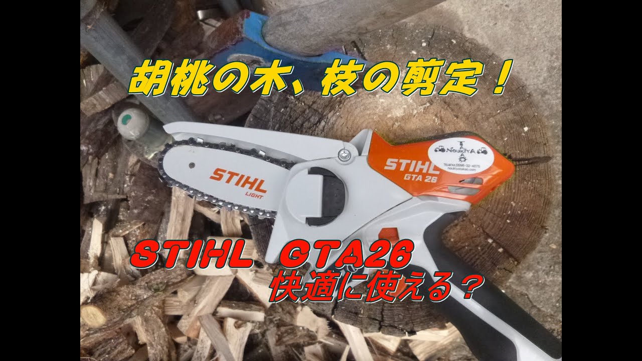 STIHLGTA26小さなハンディチェーンソーの評判は？】庭の枝剪定キャンプ 