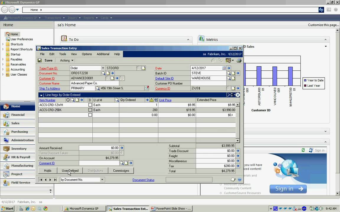 Sales Orders, Invoices and Customer Returns in Dynamics GP - YouTube