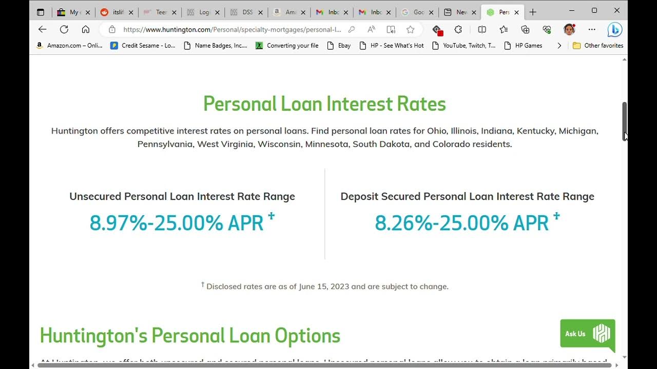Personal Huntington Bank Loan 7 8 2023 YouTube