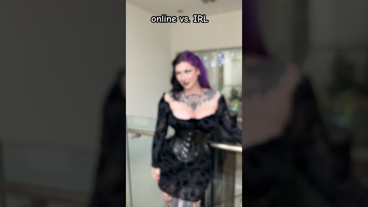 Well…which do u prefer??😅🖤 #shortsexcellence #gothgirls #onlinevsirl