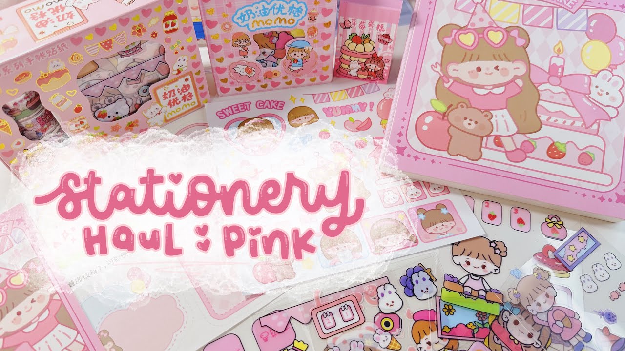 •. Stationery Haul Serba Pink! Buku Journal, Sticker, dan Tape PVC Super Murah mulai Rp 2.000! .•
