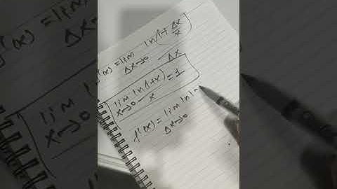 Why the derivative of ln(x) w.r.t x is 1/x ??