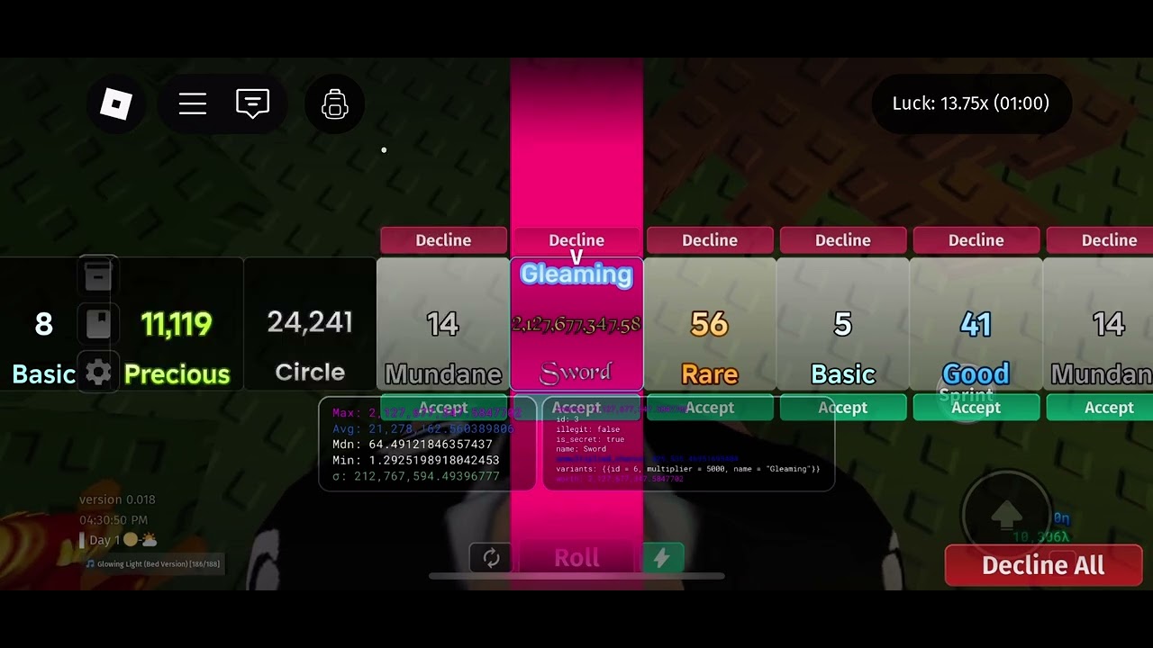 Gleaming sword in normal roll?!? (New CBRNG) - YouTube