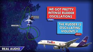 Pretty intense rudder oscillations. Flight control issue. FedEx Boeing 757 returns back. Real ATC